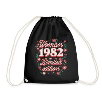 Birthday Woman born in 1982 Woman 40 years - Drawstring Bag - black - Front