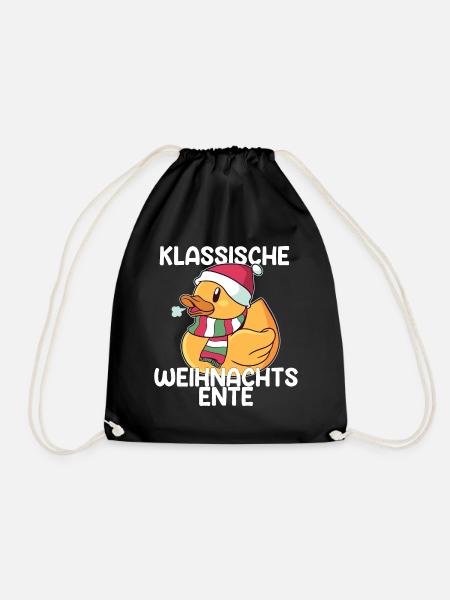 Weihnachten Enten Ente Sprüche Geschenk - Turnbeutel - Schwarz