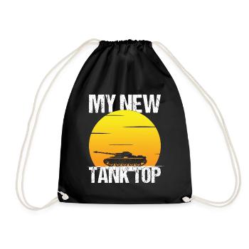 Tank Tank Top Slogan Gift - Drawstring Bag - black - Front