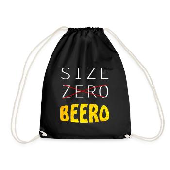 lustiger Bierspruch, Beer, Bier, Size Biero - Turnbeutel - Schwarz - Vorne