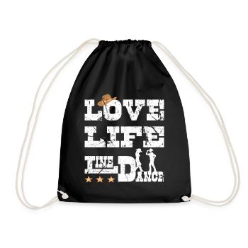 Line Dance Love Life - Drawstring Bag - black - Front