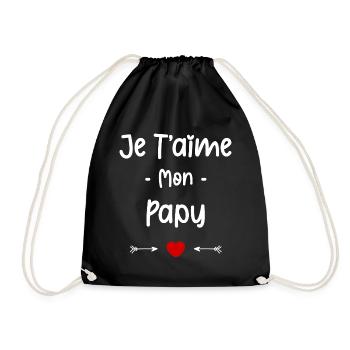 je t'aime mon Papy - Sac de sport léger - noir - Devant
