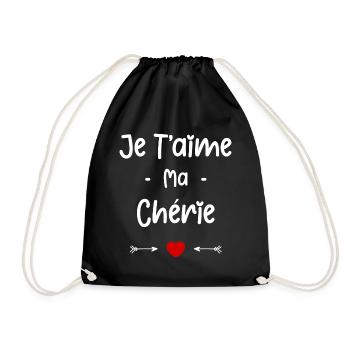 je t'aime ma Chérie - Sac de sport léger - noir - Devant