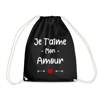 je t'aime mon Amour - Sac de sport léger - noir - Devant