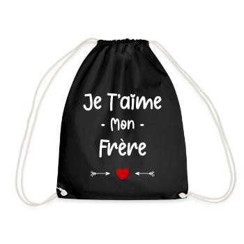 je t'aime mon Frère - Sac de sport léger - noir - Devant