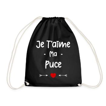 Je t'aime ma puce - Sac de sport léger - noir - Devant