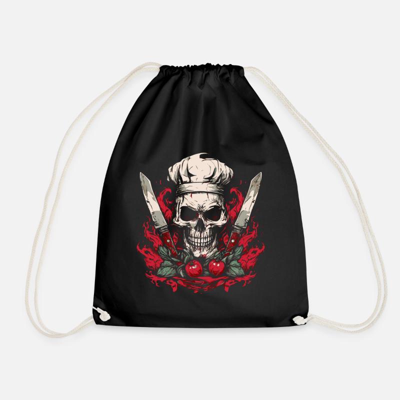 Totenkopf Koch - Turnbeutel - Schwarz