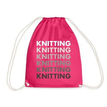 Knitter Knitting - Turnbeutel - Fuchsia - Vorne