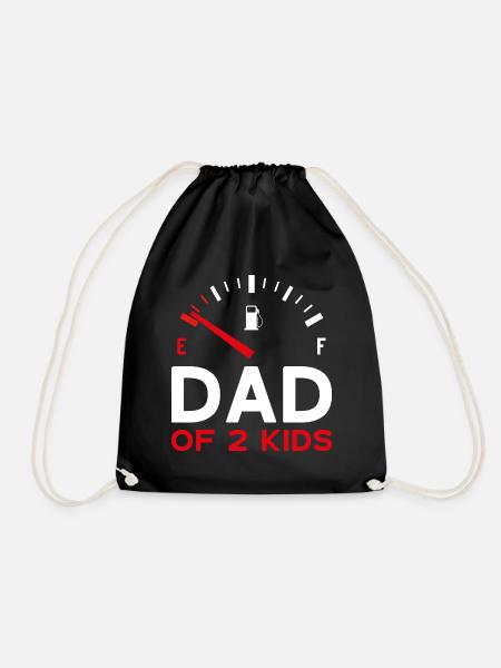 DAD OF 2 KIDS PAPA ZWEI KINDER - Turnbeutel - Schwarz