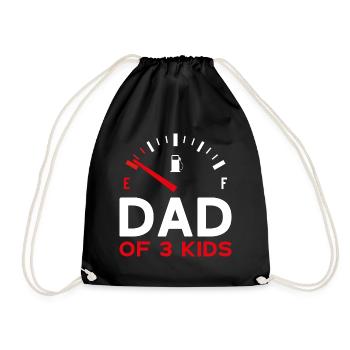 DAD OF 3 KIDS DAD THREE KIDS FATHER'S DAY - Drawstring Bag - black - Front