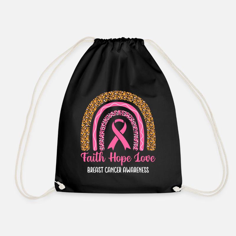 Against breast cancer - Drawstring Bag - black