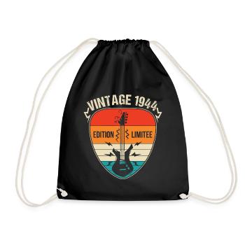Vintage 1944 médiator guitare cadeau guitariste - Sac de sport léger - noir - Devant