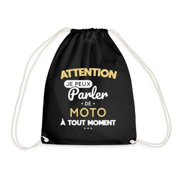 Attention je peux parler de moto à tout moment - Sac de sport léger - noir - Devant