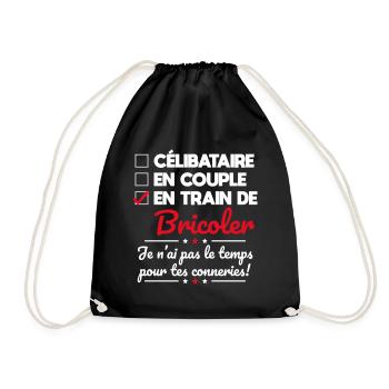 Bricolage - Pas le temps pour tes conneries - Sac de sport léger - noir - Devant