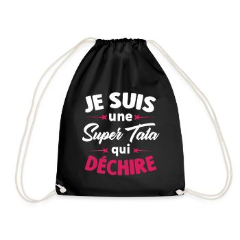 Je Suis Une Super Tata Qui Déchire - Sac de sport léger - noir - Devant