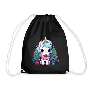 Licorne de Noël : la magie sur le sapin de Noël - Sac de sport léger - noir - Devant