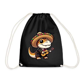 Cinco de Mayo T-Rex Mariachi Party - Drawstring Bag - black - Front