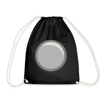 Silver Button Circle Sticker Template - Drawstring Bag - black - Front