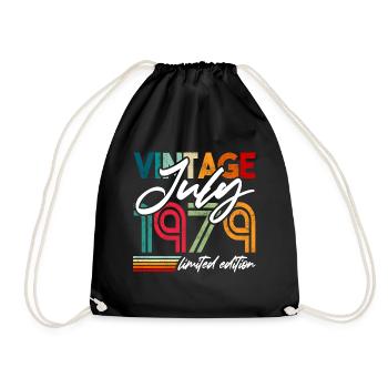 Vintage born July 1979 Birthday July 1979 - Drawstring Bag - black - Front