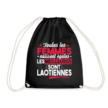 Laotienne Laos Asie Pays Origine Cadeau T-shirt - Sac de sport léger - noir - Devant