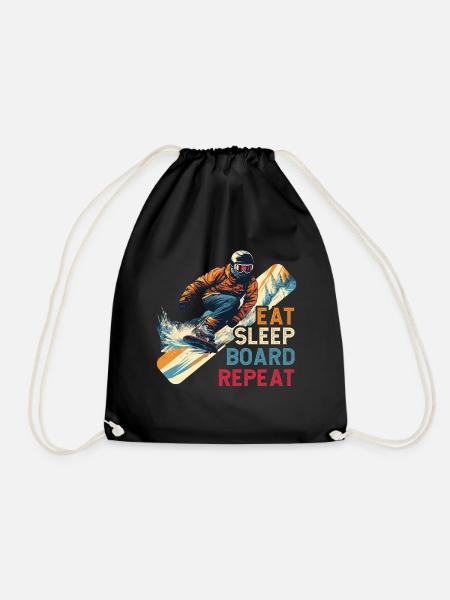 Snowboarding Snowboard Snowboarder - Turnbeutel - Schwarz