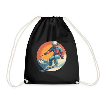 Vacances de ski Skieurs Station de ski Ski Design - Sac de sport léger - noir - Devant