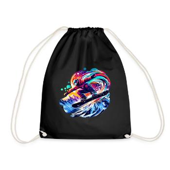 Snowboard Snowboardurlaub Snowboarding Design - Turnbeutel - Schwarz - Vorne