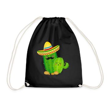 Cactus Mexico shirt - Drawstring Bag - black - Front