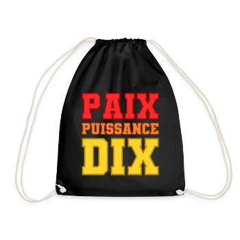 Paix puissance dix - Sac de sport léger - noir - Devant