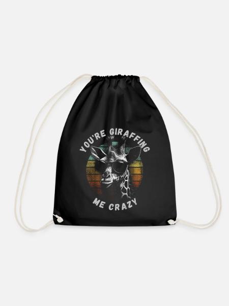 You’re giraffing me crazy Giraffe - Drawstring Bag - black