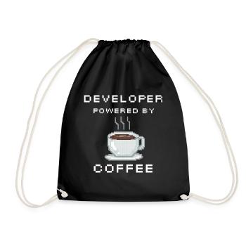 Developer powered by Coffee - Turnbeutel - Schwarz - Vorne