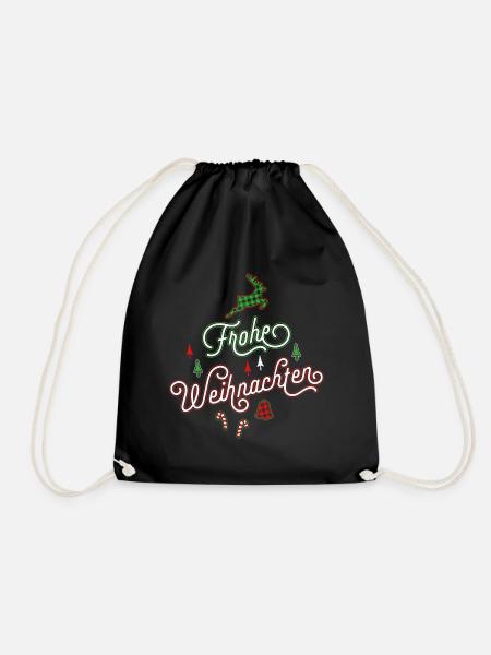Frohe Weihnachten Ugly Christmas Sweater Geschenk - Turnbeutel - Schwarz
