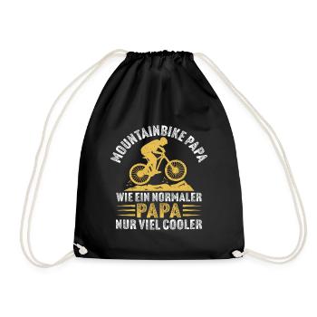 Mountainbike Papa - Turnbeutel - Schwarz - Vorne