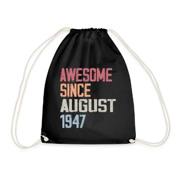 1947 Août - Cadeau D'anniversaire Août 1947 Août - Sac de sport léger - noir - Devant