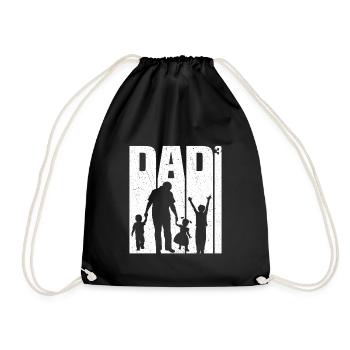 Dad 3 Kinder Dreifacher Vater T-shirt Papa 3 Kind - Turnbeutel - Schwarz - Vorne