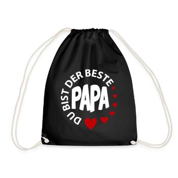 Baby Kinder Der beste Papa Best Dad - Turnbeutel - Schwarz - Vorne