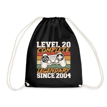 20. Geburtstag Level 20 Complete Jahrgang 2004 - Turnbeutel - Schwarz - Vorne