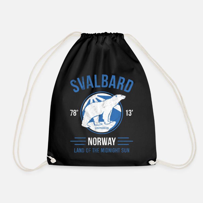 Svalbard Eisbär - Mitternachtssonne in Norwegen - Turnbeutel - Schwarz
