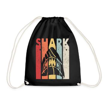 Shark Great White Shark Sea Underwater Diving Whale Shark - Drawstring Bag - black - Front
