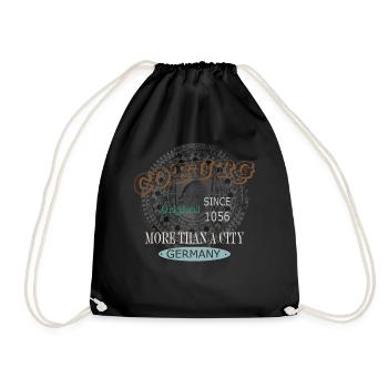 Authentic Coburg tuerkis best for black - Drawstring Bag - black - Front