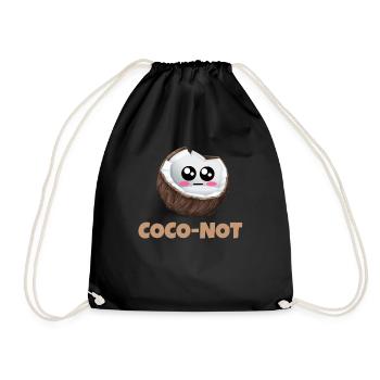 Coco Not Funny Coconut Pun - Drawstring Bag - black - Front