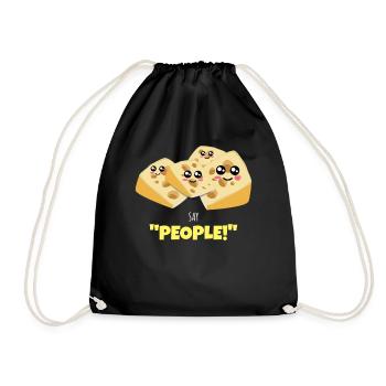 Say People Fun Cheese Pun - Sac de sport léger - noir - Devant