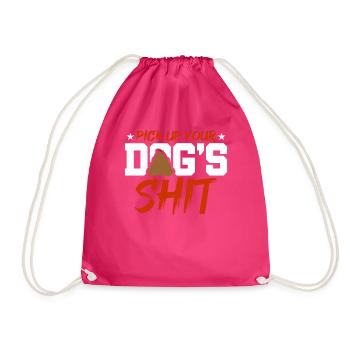 Dog poop - Drawstring Bag - fuchsia - Front