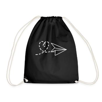 Amour et aventure Cœur et avions en papier - Sac de sport léger - noir - Devant