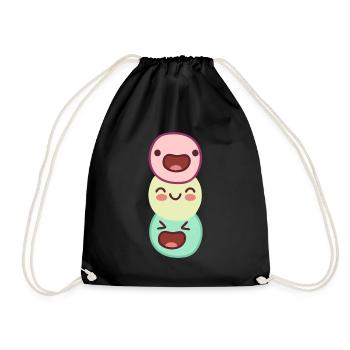 funny happy - unusually funny threesome - Drawstring Bag - black - Front