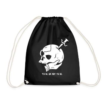 Crâne avec poignard et citation d’Hamlet - Sac de sport léger - noir - Devant