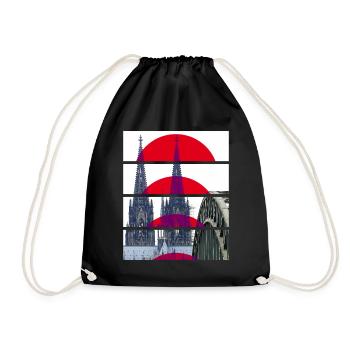 Cologne Cathedral Germany City Skyline Home Love - Drawstring Bag - black - Front