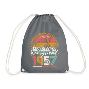 Juillet 1957 Vintage Anniversaire Rétro - Sac de sport léger - gris - Devant