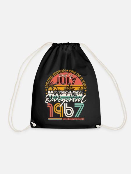 Juli 1967 Vintage Jahrgang Geburtstag Retro - Turnbeutel - Schwarz
