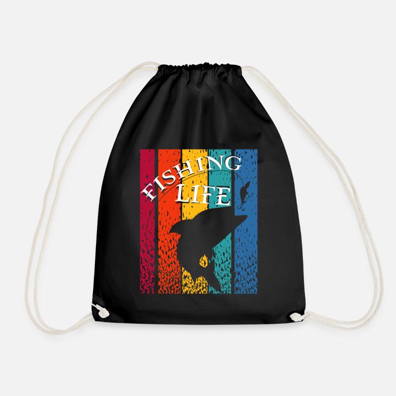 Pêche Pêcheur Poisson Pêche Vie Hobby Nature - Sac de sport léger - noir